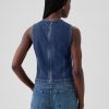 Cropped Denim Shell Tank Top