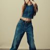 Cropped Denim Shell Tank Top