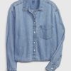 Cropped Denim Shirt