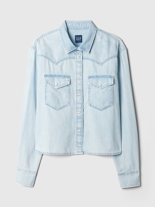 Cropped Denim Western Shirt Cropped Denim Western Shirt