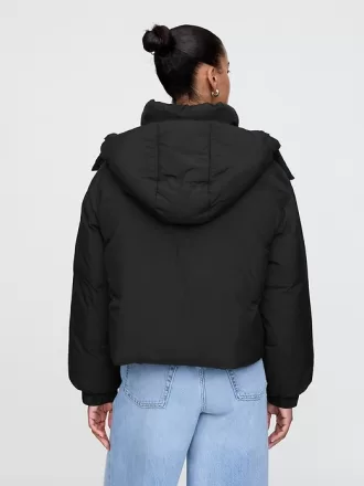 Cropped Duvet Wrap Puffer Jacket