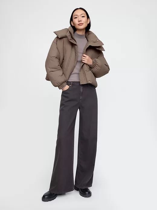 Cropped Duvet Wrap Puffer Jacket Cropped Duvet Wrap Puffer Jacket