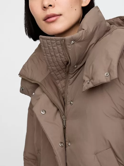 Cropped Duvet Wrap Puffer Jacket Cropped Duvet Wrap Puffer Jacket
