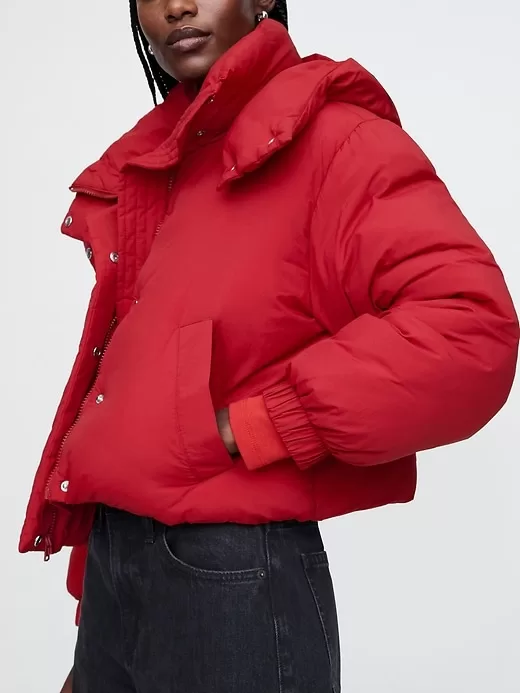 Cropped Duvet Wrap Puffer Jacket Cropped Duvet Wrap Puffer Jacket