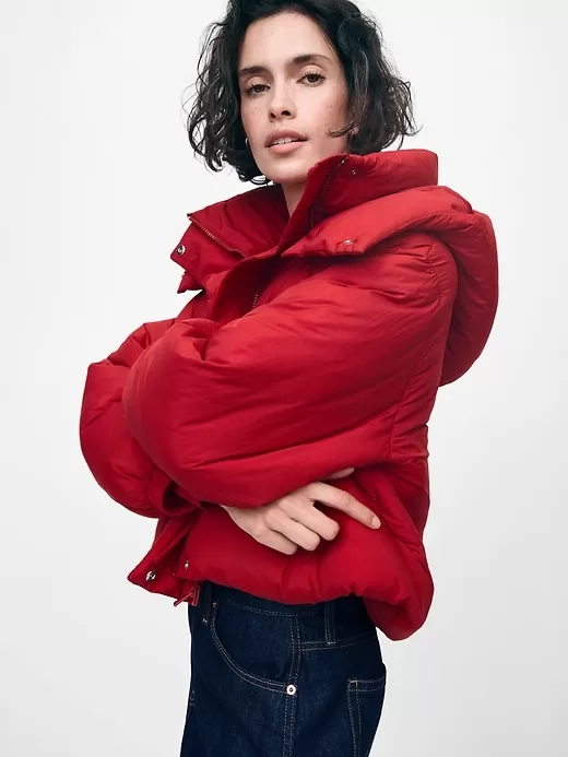 Cropped Duvet Wrap Puffer Jacket Cropped Duvet Wrap Puffer Jacket