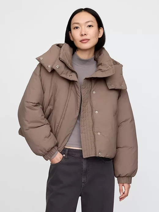 Cropped Duvet Wrap Puffer Jacket Cropped Duvet Wrap Puffer Jacket