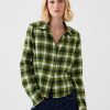 Cropped Flannel Shirt
