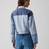 Cropped Patchwork Icon Denim Jacket