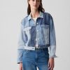Cropped Patchwork Icon Denim Jacket