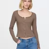 Cropped Pointelle Cardigan