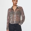 Cropped Velvet Shirt
