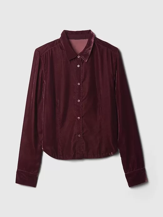 Cropped Velvet Shirt Cropped Velvet Shirt