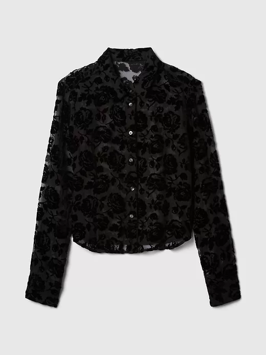Cropped Velvet Shirt Cropped Velvet Shirt