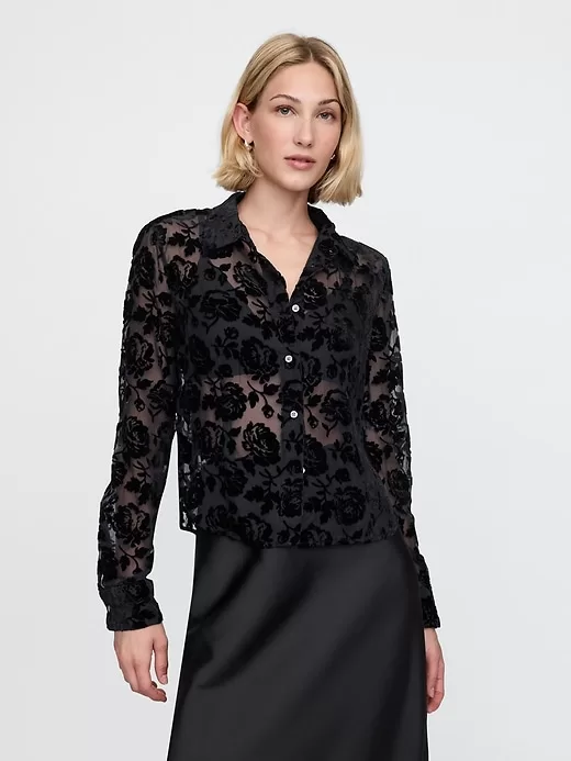 Cropped Velvet Shirt Cropped Velvet Shirt