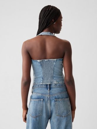 Denim Halter Vest