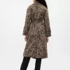 Double-Breasted Leopard Trench Coat