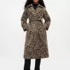 Double-Breasted Leopard Trench Coat