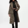 Double-Breasted Leopard Trench Coat