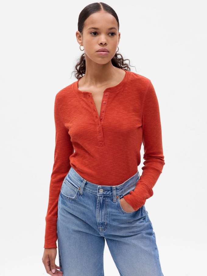 Essential Rib Henley T-Shirt