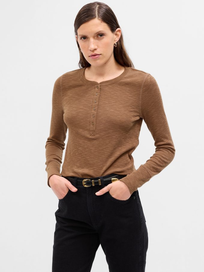 Essential Rib Henley T-Shirt