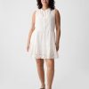 Eyelet Mini Shirtdress