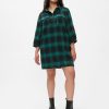 Flannel Utility Mini Shirtdress