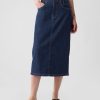 GapHeritage Button-Back Denim Midi Pencil Skirt