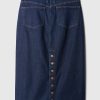 GapHeritage Button-Back Denim Midi Pencil Skirt