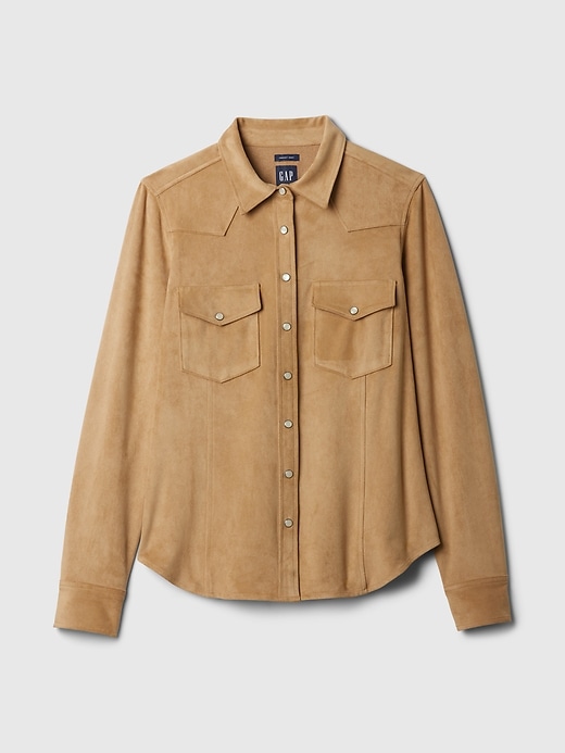GapHeritage Vegan Suede Western Shirt GapHeritage Vegan Suede Western Shirt
