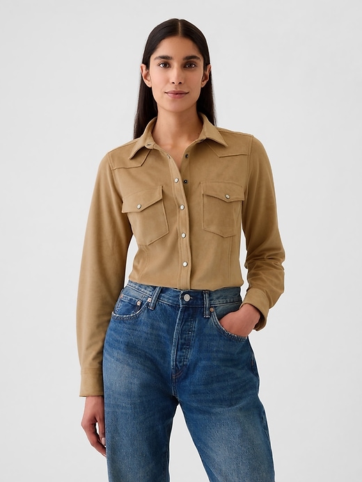 GapHeritage Vegan Suede Western Shirt GapHeritage Vegan Suede Western Shirt