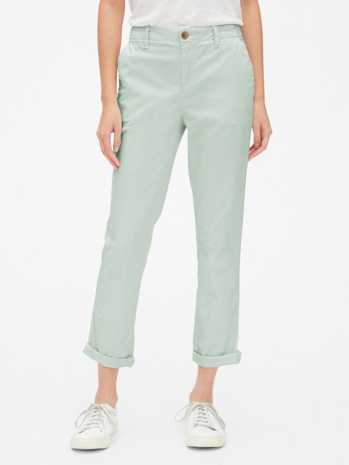 Girlfriend Twill Stripe Khakis