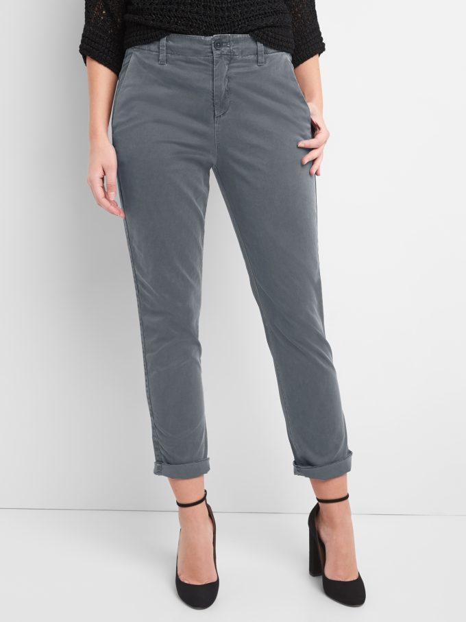 Girlfriend Twill Stripe Khakis