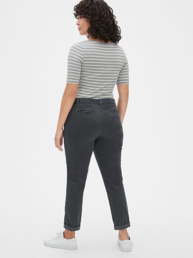 Girlfriend Twill Stripe Khakis