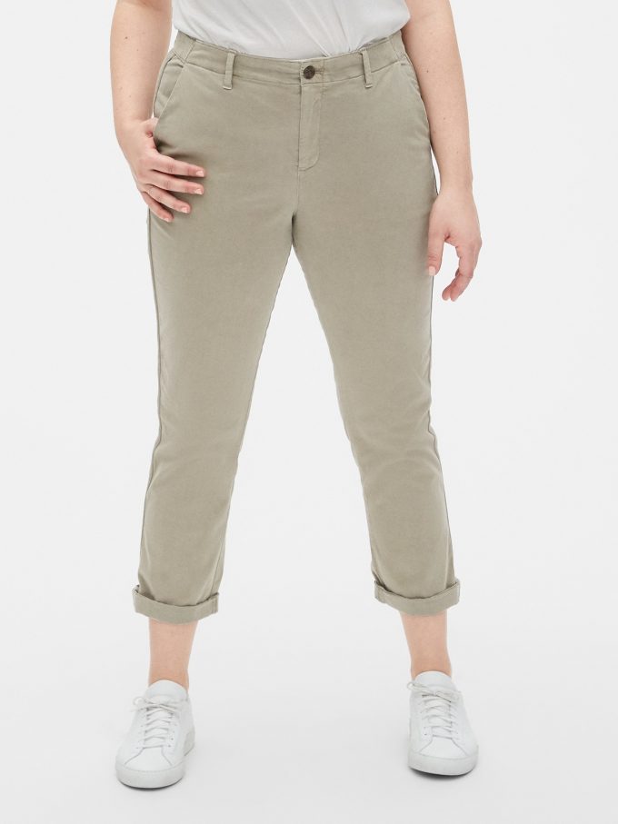 Girlfriend Twill Stripe Khakis