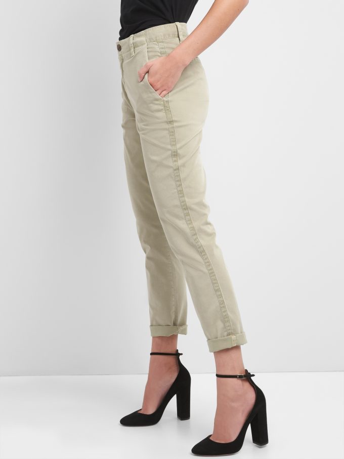 Girlfriend Twill Stripe Khakis