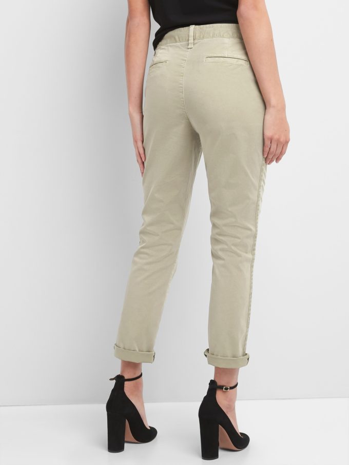 Girlfriend Twill Stripe Khakis