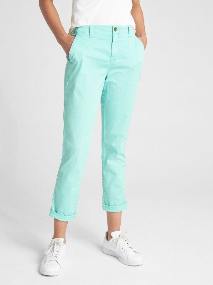 Girlfriend Twill Stripe Khakis