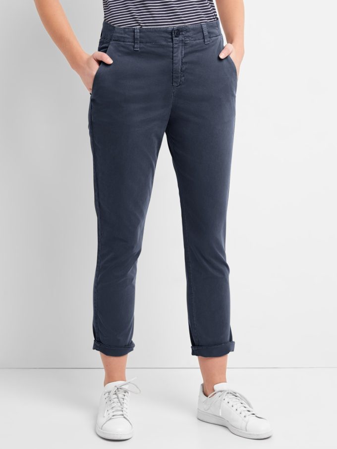 Girlfriend Twill Stripe Khakis