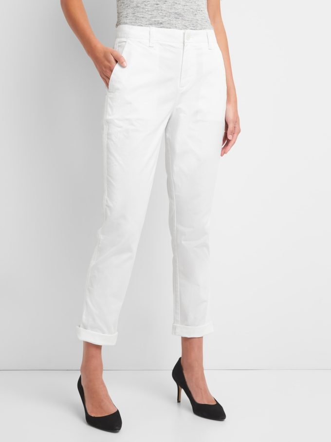 Girlfriend Twill Stripe Khakis