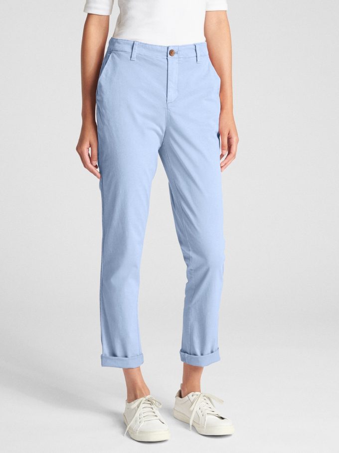 Girlfriend Twill Stripe Khakis