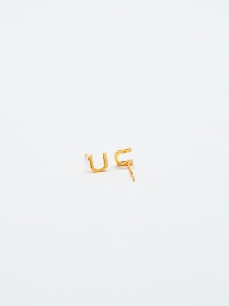 Gold Initial Earrings Gold Initial Earrings