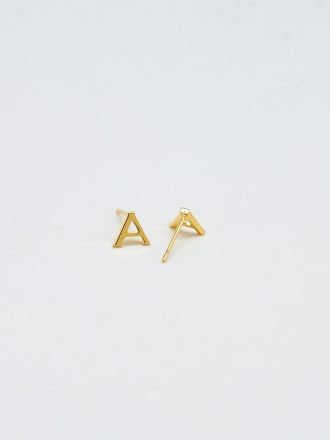 Gold Initial Earrings