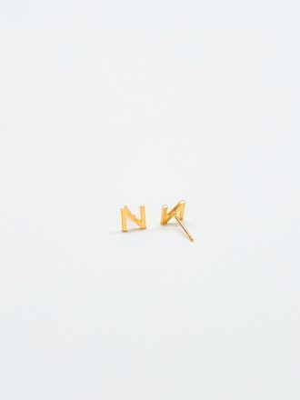 Gold Initial Earrings