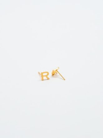 Gold Initial Earrings