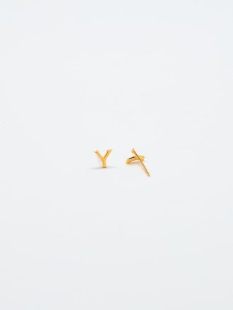 Gold Initial Earrings Gold Initial Earrings
