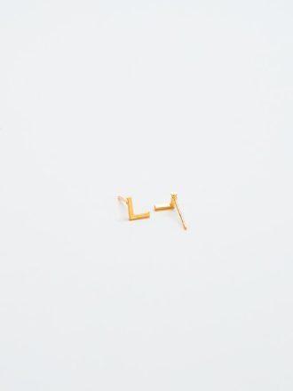 Gold Initial Earrings