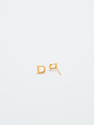 Gold Initial Earrings