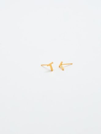 Gold Initial Earrings