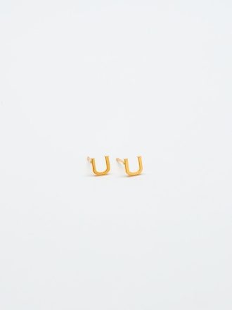 Gold Initial Earrings Gold Initial Earrings