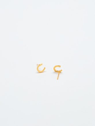Gold Initial Earrings